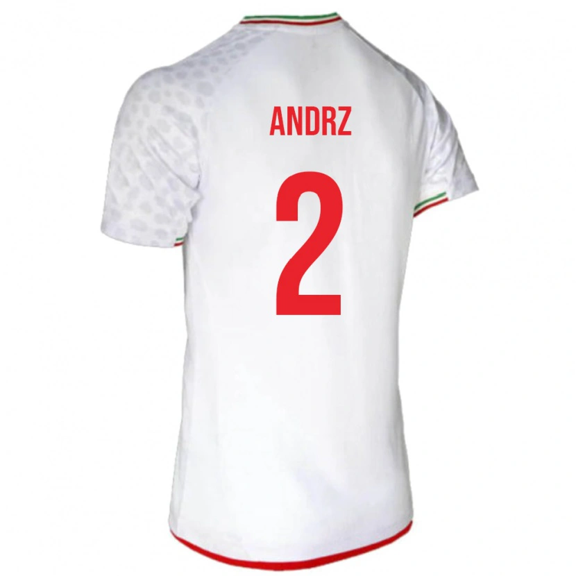 Danxen Enfant Maillot Iran Nima Andrz #2 Blanc Tenues Domicile 24-26 T-Shirt
