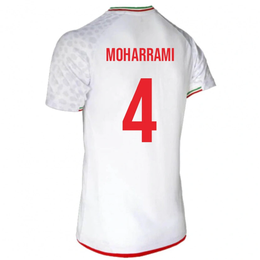 Danxen Enfant Maillot Iran Mohammadreza Moharrami #4 Blanc Tenues Domicile 24-26 T-Shirt