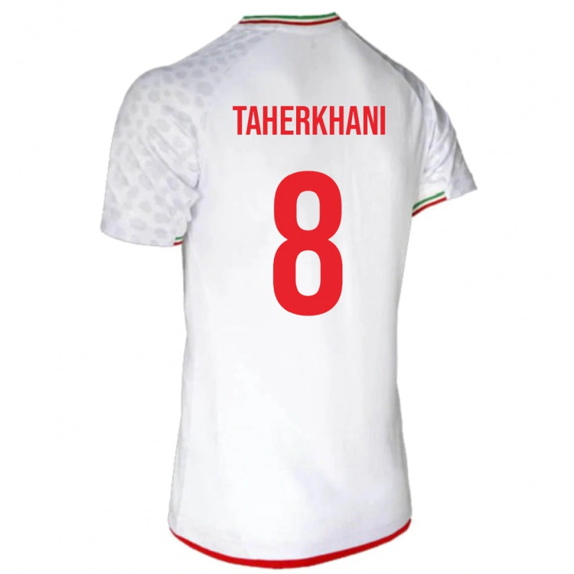 Danxen Enfant Maillot Iran Behnaz Taherkhani #8 Blanc Tenues Domicile 24-26 T-Shirt