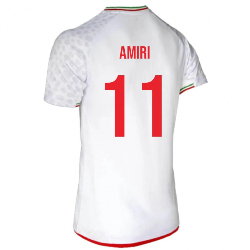 Danxen Enfant Maillot Iran Vahid Amiri #11 Blanc Tenues Domicile 24-26 T-Shirt