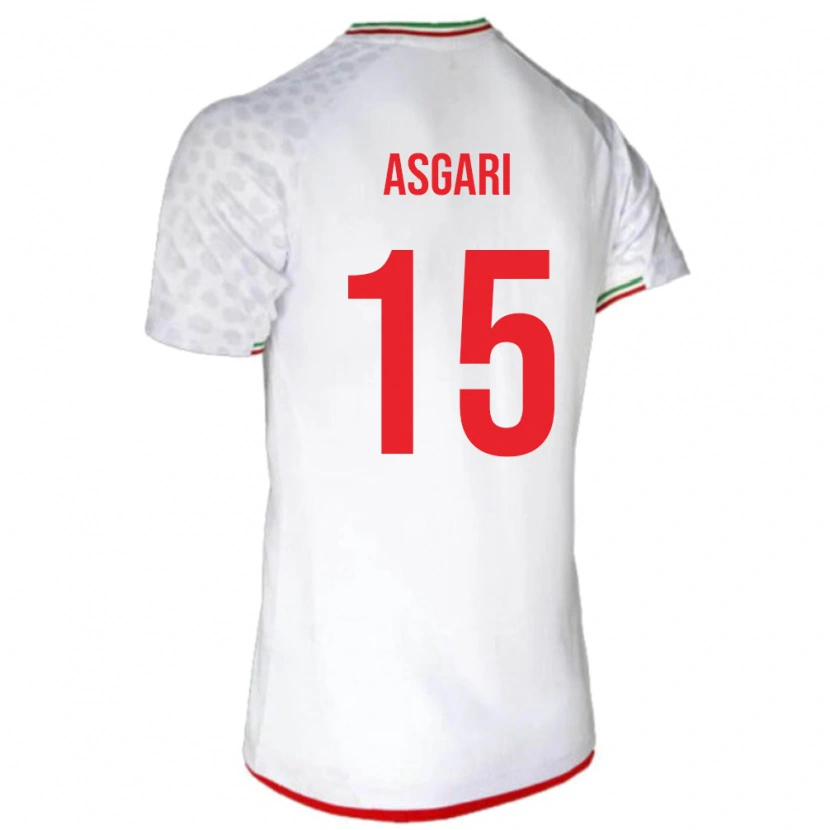 Danxen Enfant Maillot Iran Mohammad Asgari #15 Blanc Tenues Domicile 24-26 T-Shirt