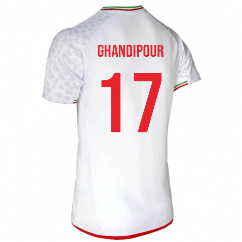 Danxen Enfant Maillot Iran Reza Ghandipour #17 Blanc Tenues Domicile 24-26 T-Shirt
