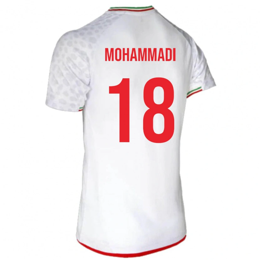 Danxen Enfant Maillot Iran Melika Mohammadi #18 Blanc Tenues Domicile 24-26 T-Shirt