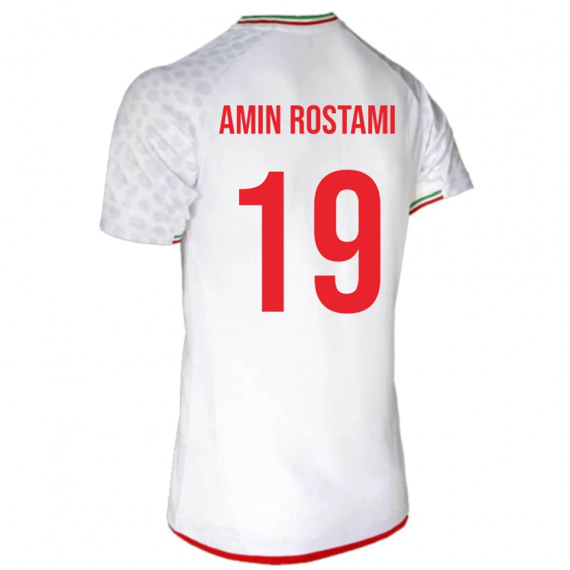 Danxen Enfant Maillot Iran Mohammad Amin Rostami #19 Blanc Tenues Domicile 24-26 T-Shirt