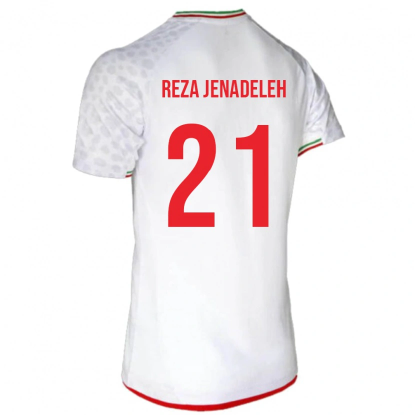 Danxen Enfant Maillot Iran Ahmad Reza Jenadeleh #21 Blanc Tenues Domicile 24-26 T-Shirt