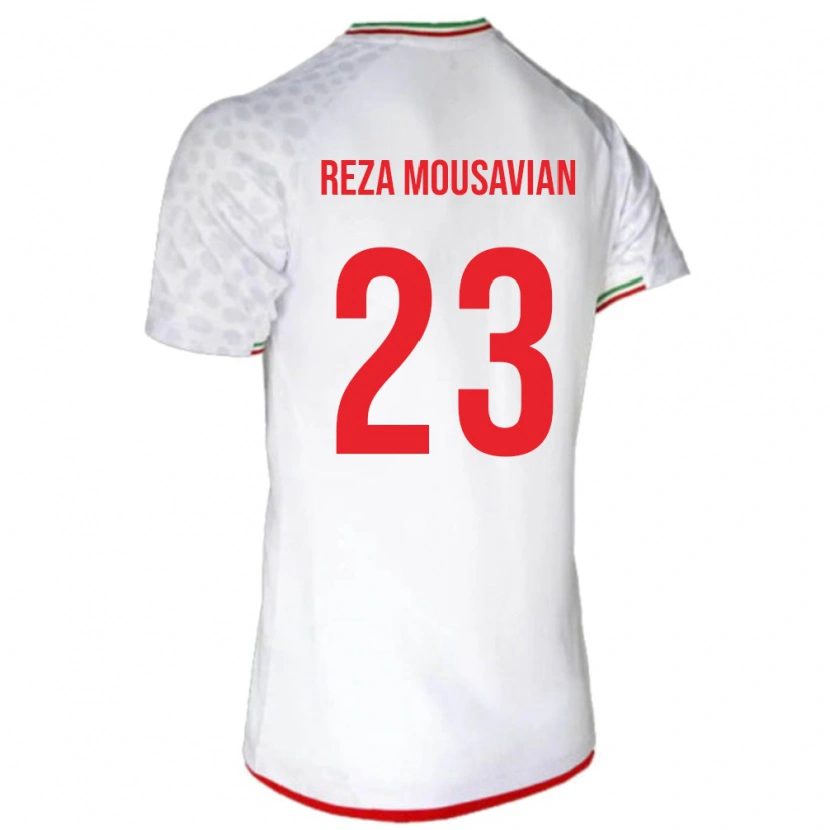 Danxen Enfant Maillot Iran Seyed Reza Mousavian #23 Blanc Tenues Domicile 24-26 T-Shirt