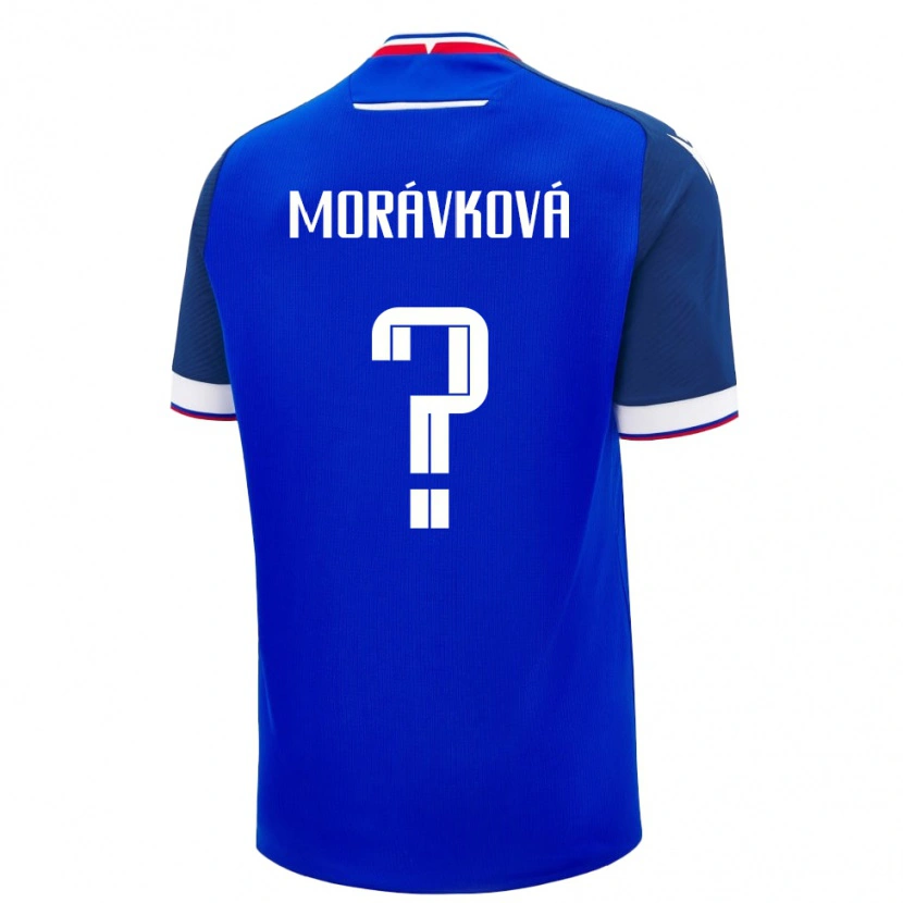 Danxen Enfant Maillot Slovaquie Tamara Morávková #0 Bleu Tenues Domicile 24-26 T-Shirt