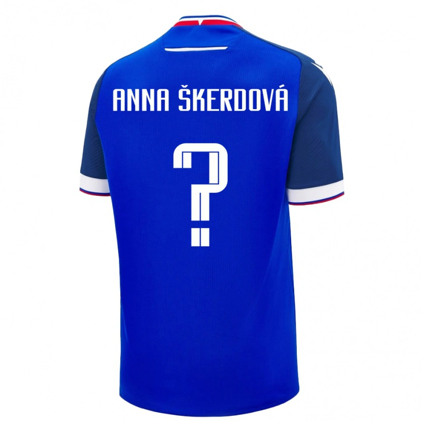 Danxen Enfant Maillot Slovaquie Sofia Anna Škerdová #0 Bleu Tenues Domicile 24-26 T-Shirt