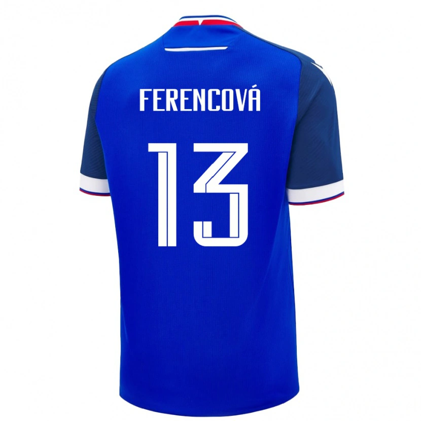 Danxen Enfant Maillot Slovaquie Michaela Ferencová #13 Bleu Tenues Domicile 24-26 T-Shirt