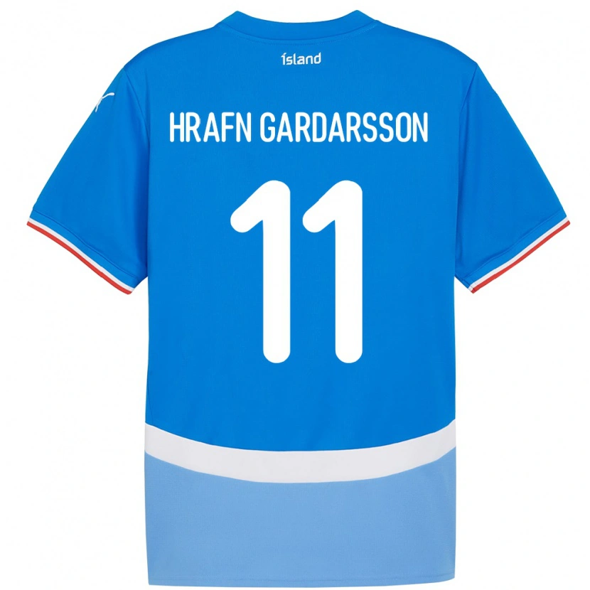 Danxen Enfant Maillot Islande Bjarki Hrafn Gardarsson #11 Bleu Tenues Domicile 24-26 T-Shirt