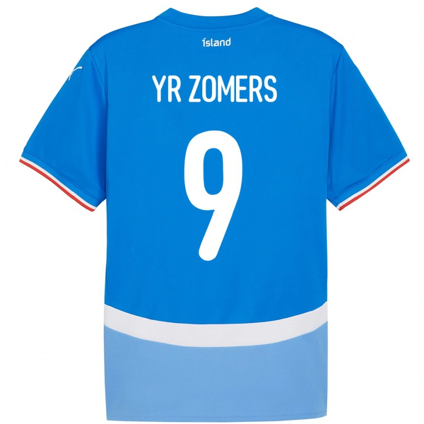Danxen Enfant Maillot Islande Diljá Ýr Zomers #9 Bleu Tenues Domicile 24-26 T-Shirt