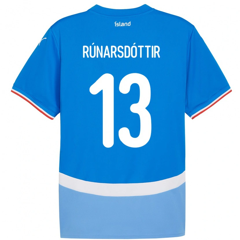 Danxen Enfant Maillot Islande Cecilía Rán Rúnarsdóttir #13 Bleu Tenues Domicile 24-26 T-Shirt