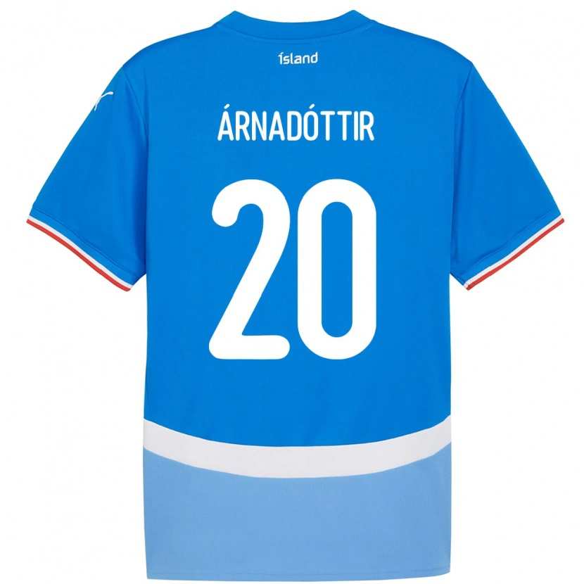 Danxen Enfant Maillot Islande Guðný Árnadóttir #20 Bleu Tenues Domicile 24-26 T-Shirt