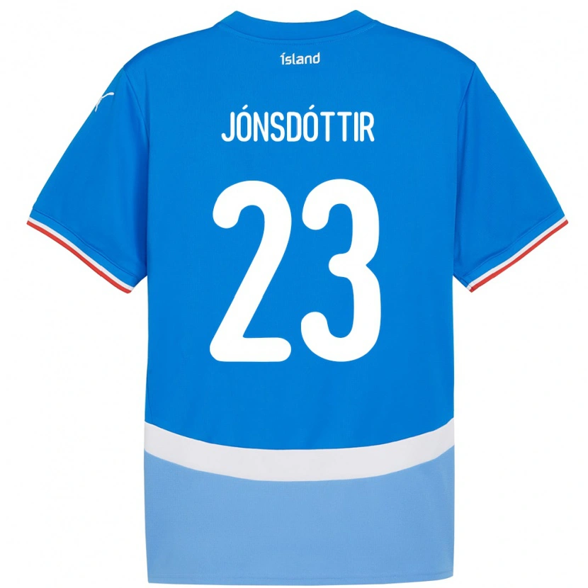 Danxen Enfant Maillot Islande Sveindís Jane Jónsdóttir #23 Bleu Tenues Domicile 24-26 T-Shirt