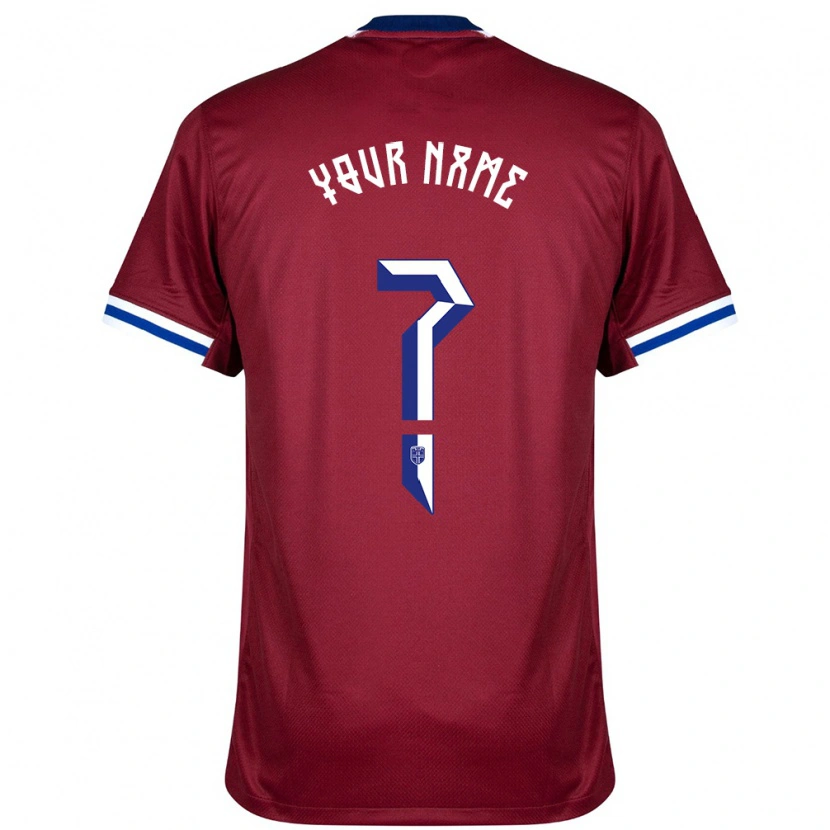 Danxen Enfant Maillot Norvège Votre Nom #0 Rouge Bleu Blanc Tenues Domicile 24-26 T-Shirt