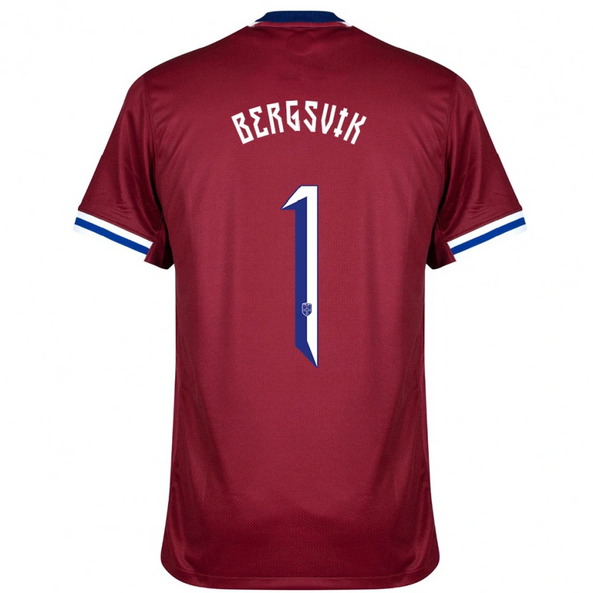 Danxen Enfant Maillot Norvège Aksel Bergsvik #1 Rouge Bleu Blanc Tenues Domicile 24-26 T-Shirt