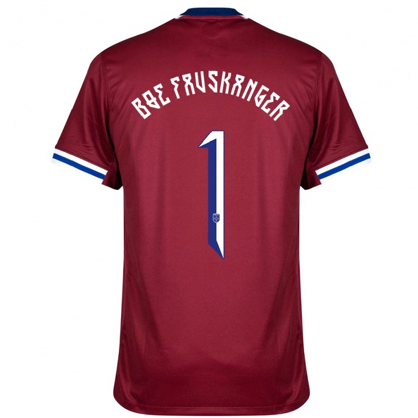 Danxen Enfant Maillot Norvège Einar Bøe Fauskanger #1 Rouge Bleu Blanc Tenues Domicile 24-26 T-Shirt