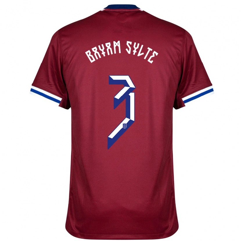Danxen Enfant Maillot Norvège Daniel Bayam Sylte #3 Rouge Bleu Blanc Tenues Domicile 24-26 T-Shirt