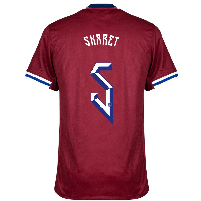 Danxen Enfant Maillot Norvège Brage Skaret #5 Rouge Bleu Blanc Tenues Domicile 24-26 T-Shirt