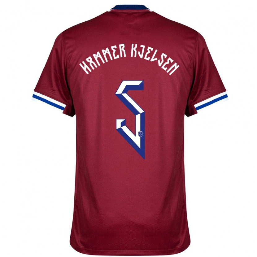 Danxen Enfant Maillot Norvège Aleksander Hammer Kjelsen #5 Rouge Bleu Blanc Tenues Domicile 24-26 T-Shirt