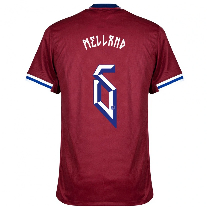 Danxen Enfant Maillot Norvège Henrik Melland #6 Rouge Bleu Blanc Tenues Domicile 24-26 T-Shirt