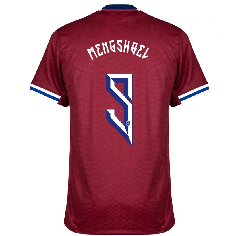 Danxen Enfant Maillot Norvège Olav Dobloug Mengshoel #9 Rouge Bleu Blanc Tenues Domicile 24-26 T-Shirt