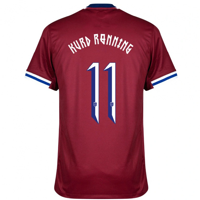 Danxen Enfant Maillot Norvège Adrian Kurd Rønning #11 Rouge Bleu Blanc Tenues Domicile 24-26 T-Shirt