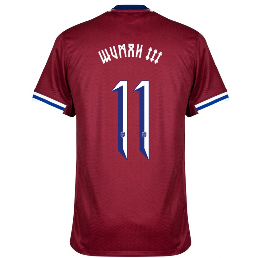 Danxen Enfant Maillot Norvège Edward Wumah Iii #11 Rouge Bleu Blanc Tenues Domicile 24-26 T-Shirt