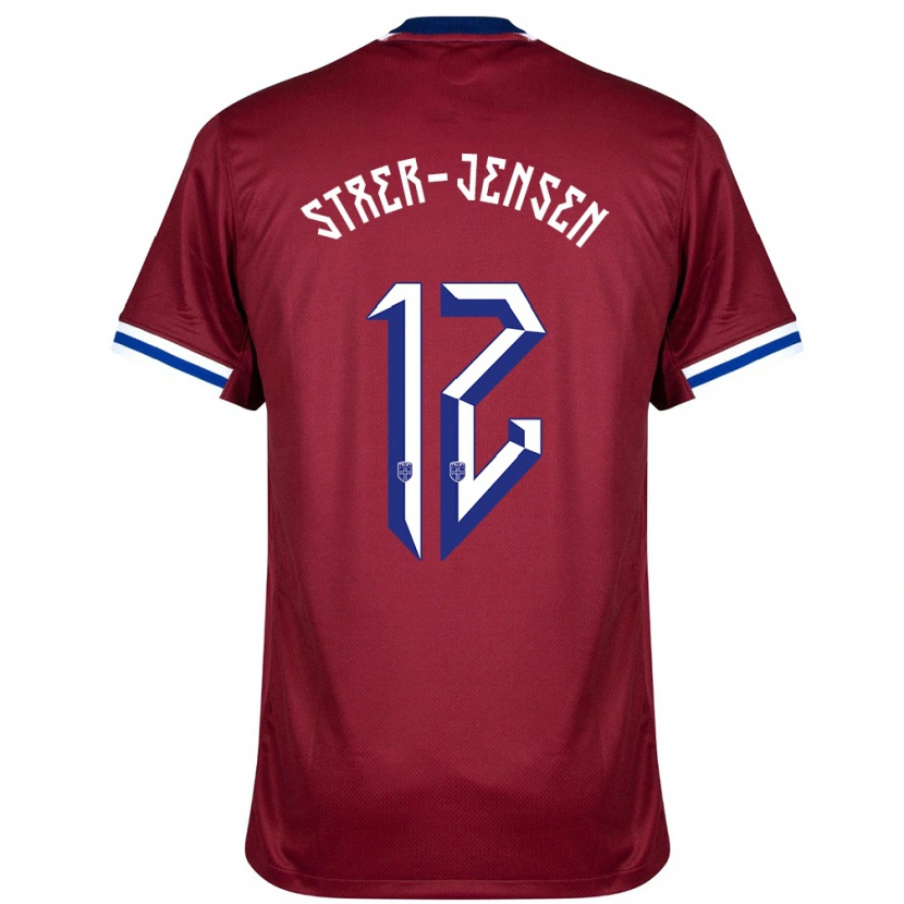 Danxen Enfant Maillot Norvège Magnus Stær-Jensen #12 Rouge Bleu Blanc Tenues Domicile 24-26 T-Shirt