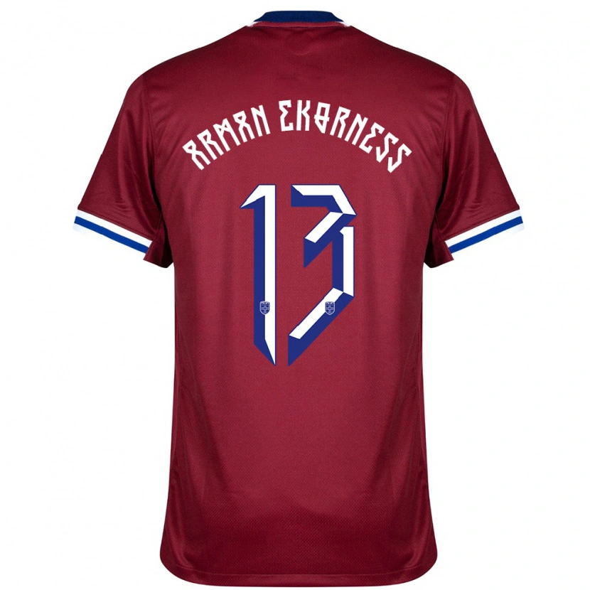 Danxen Enfant Maillot Norvège Karsten Arman Ekorness #13 Rouge Bleu Blanc Tenues Domicile 24-26 T-Shirt