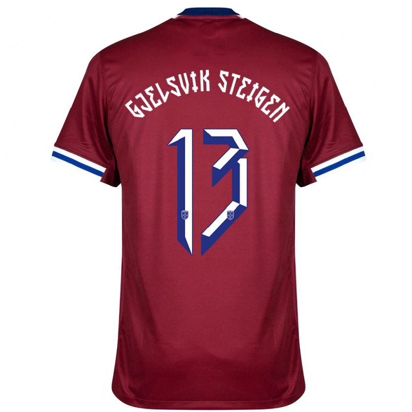Danxen Enfant Maillot Norvège Rasmus Gjelsvik Steigen #13 Rouge Bleu Blanc Tenues Domicile 24-26 T-Shirt