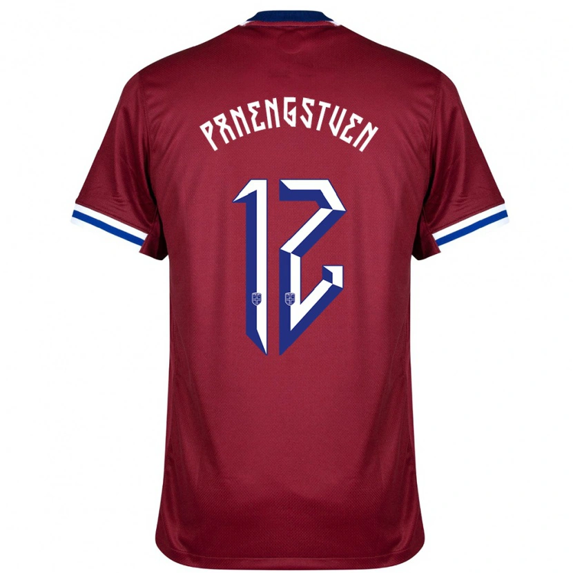 Danxen Enfant Maillot Norvège Selma Panengstuen #12 Rouge Bleu Blanc Tenues Domicile 24-26 T-Shirt