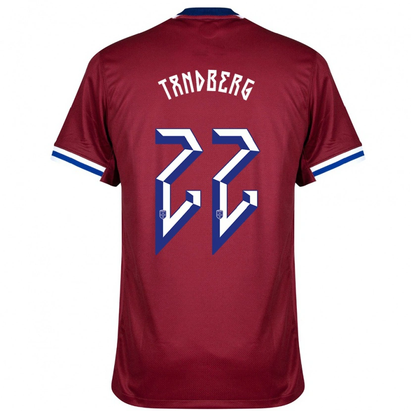 Danxen Enfant Maillot Norvège Cathinka Tandberg #22 Rouge Bleu Blanc Tenues Domicile 24-26 T-Shirt