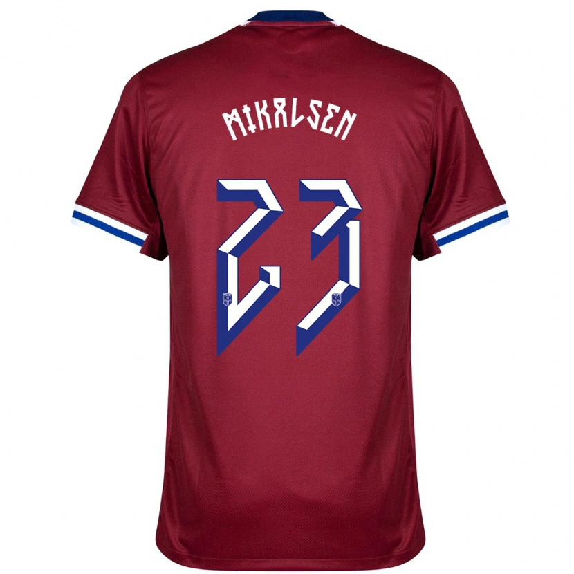 Danxen Enfant Maillot Norvège Aurora Mikalsen #23 Rouge Bleu Blanc Tenues Domicile 24-26 T-Shirt