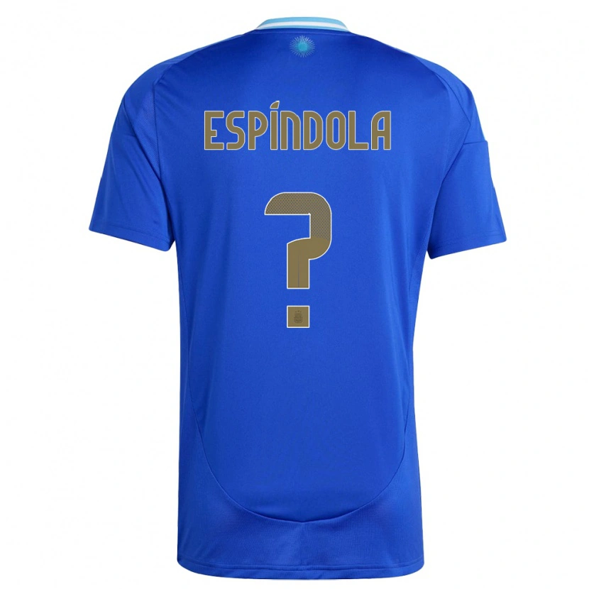 Danxen Enfant Maillot Argentine Santiago Espíndola #0 Bleu Tenues Extérieur 24-26 T-Shirt