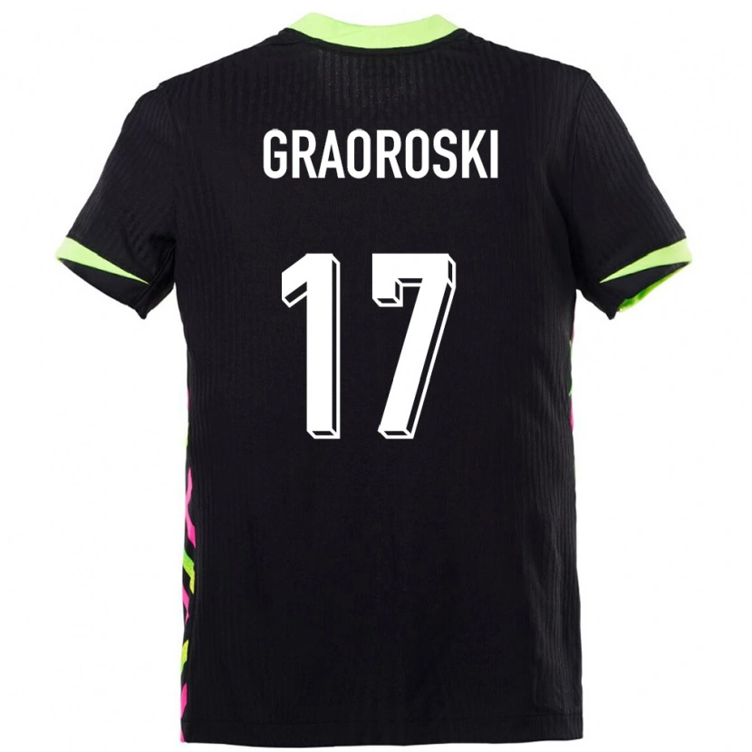 Danxen Enfant Maillot Australie Jordan Graoroski #17 Bleu Foncé Tenues Extérieur 24-26 T-Shirt