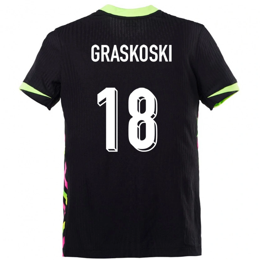 Danxen Enfant Maillot Australie Daniel Graskoski #18 Bleu Foncé Tenues Extérieur 24-26 T-Shirt