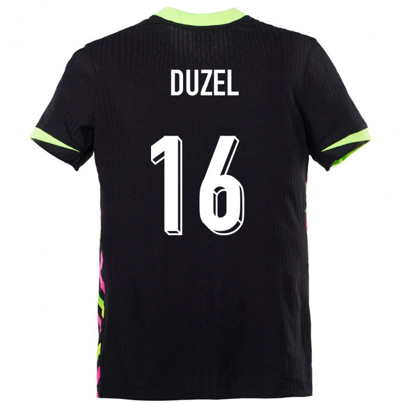 Danxen Enfant Maillot Australie Luke Duzel #16 Bleu Foncé Tenues Extérieur 24-26 T-Shirt