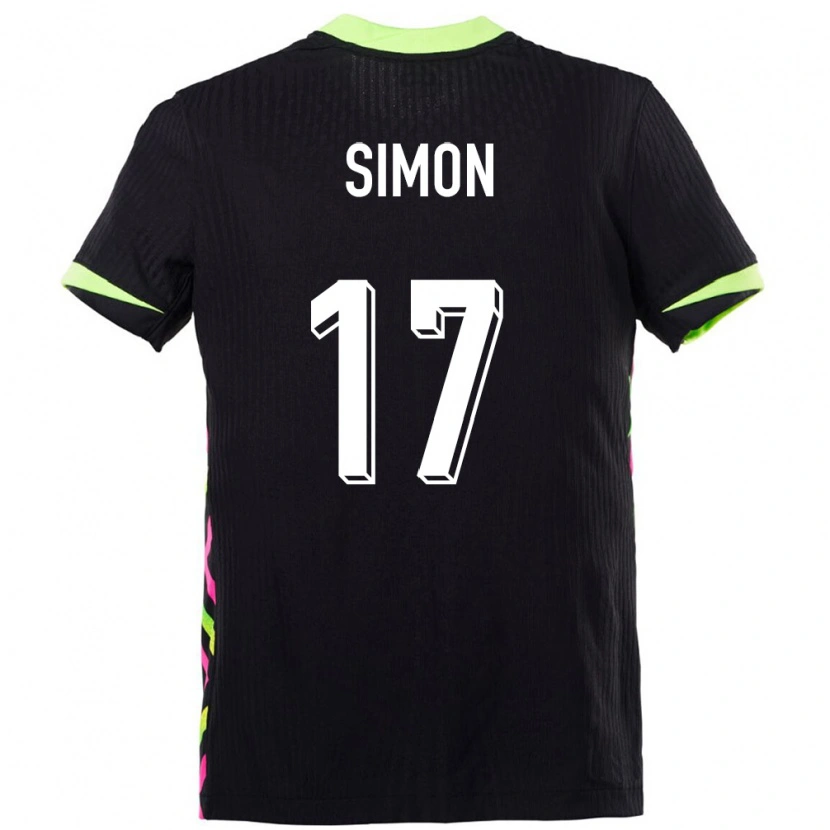 Danxen Enfant Maillot Australie Kyah Simon #17 Bleu Foncé Tenues Extérieur 24-26 T-Shirt