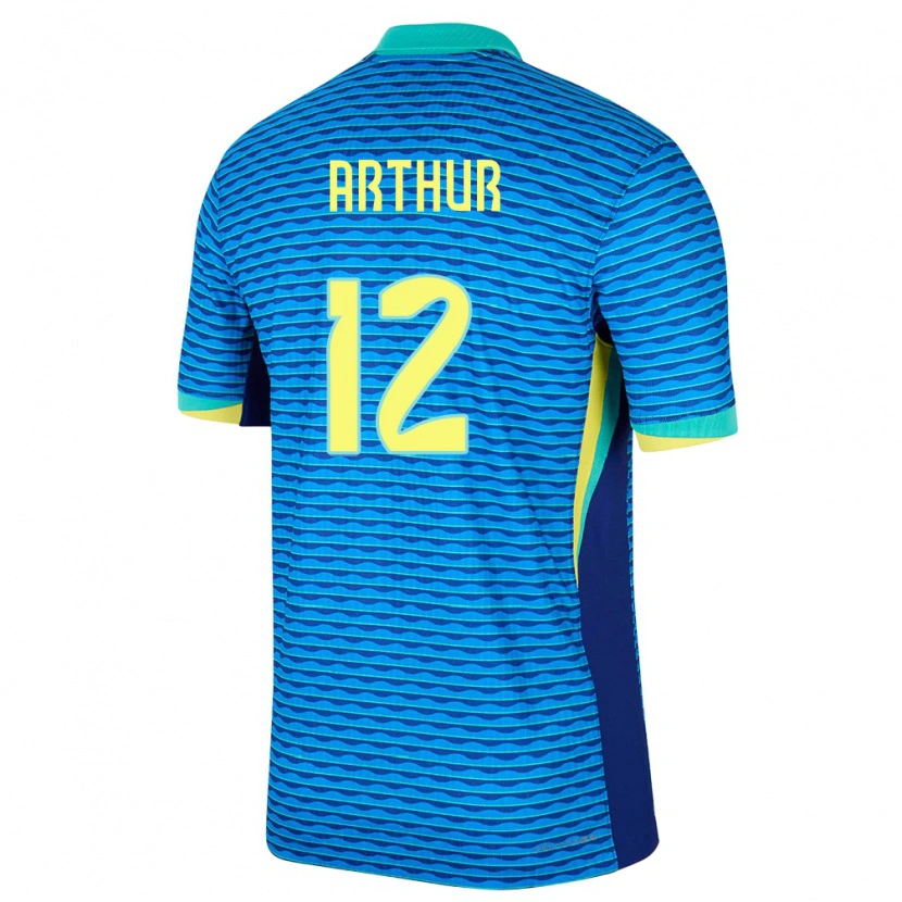 Danxen Enfant Maillot Brésil Arthur #12 Bleu Tenues Extérieur 24-26 T-Shirt