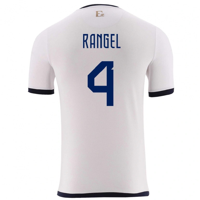 Danxen Enfant Maillot Équateur Álex Rangel #4 Blanc Tenues Extérieur 24-26 T-Shirt