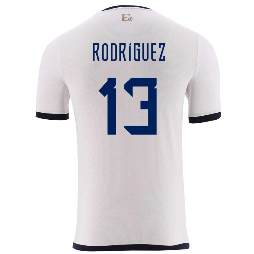 Danxen Enfant Maillot Équateur Emerson Rodríguez #13 Blanc Tenues Extérieur 24-26 T-Shirt