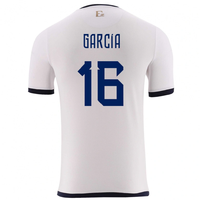 Danxen Enfant Maillot Équateur Yaxi García #16 Blanc Tenues Extérieur 24-26 T-Shirt