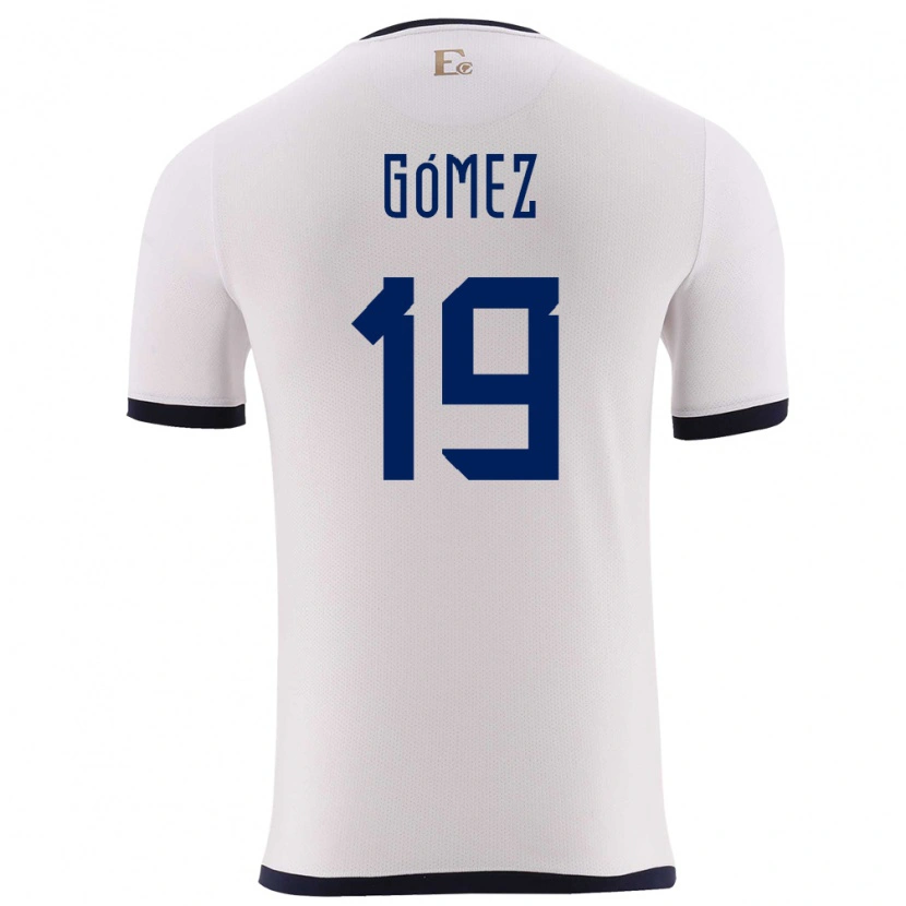 Danxen Enfant Maillot Équateur Aníbal Gómez #19 Blanc Tenues Extérieur 24-26 T-Shirt