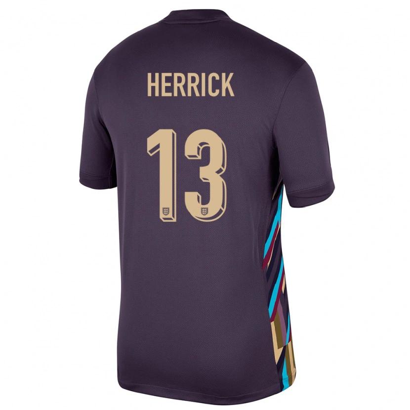 Danxen Enfant Maillot Angleterre Finlay Herrick #13 Raisins Noirs Tenues Extérieur 24-26 T-Shirt