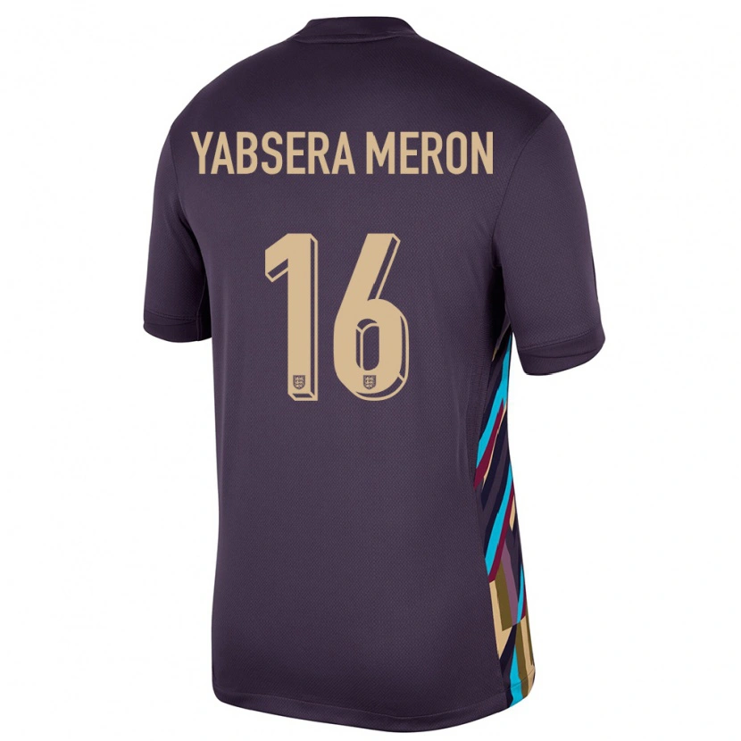 Danxen Enfant Maillot Angleterre Yabsera Meron #16 Raisins Noirs Tenues Extérieur 24-26 T-Shirt