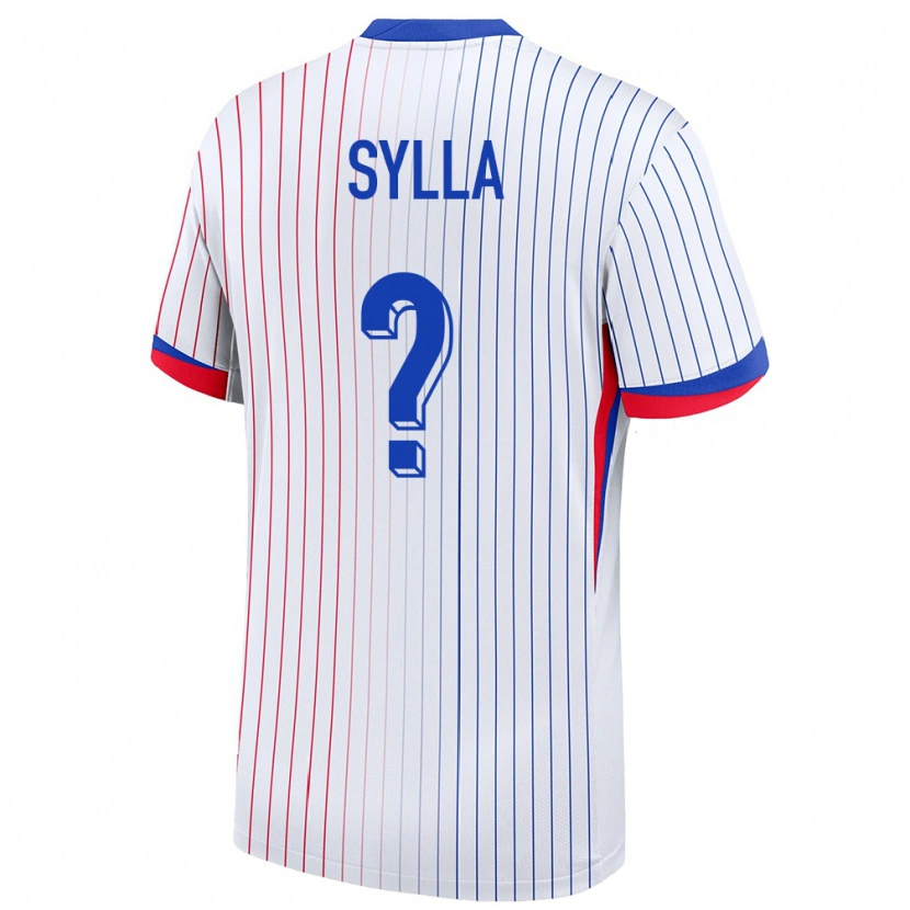 Danxen Enfant Maillot France Mohamed Sylla #0 Blanc Tenues Extérieur 24-26 T-Shirt