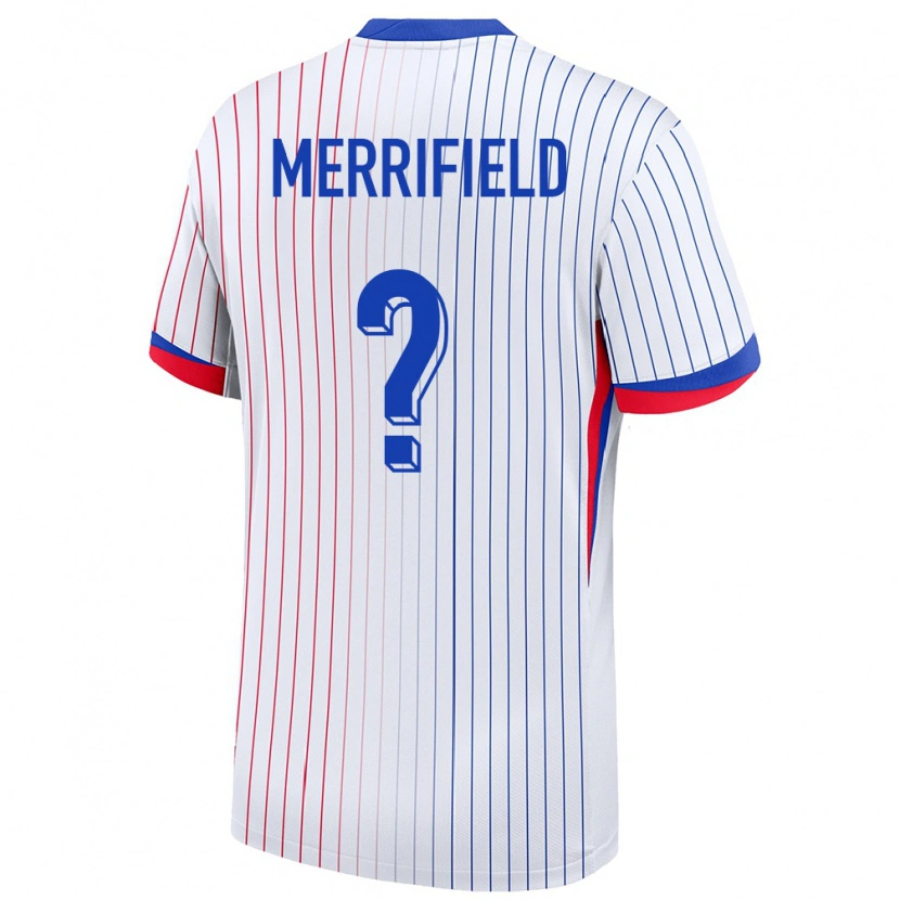 Danxen Enfant Maillot France Loan Merrifield #0 Blanc Tenues Extérieur 24-26 T-Shirt