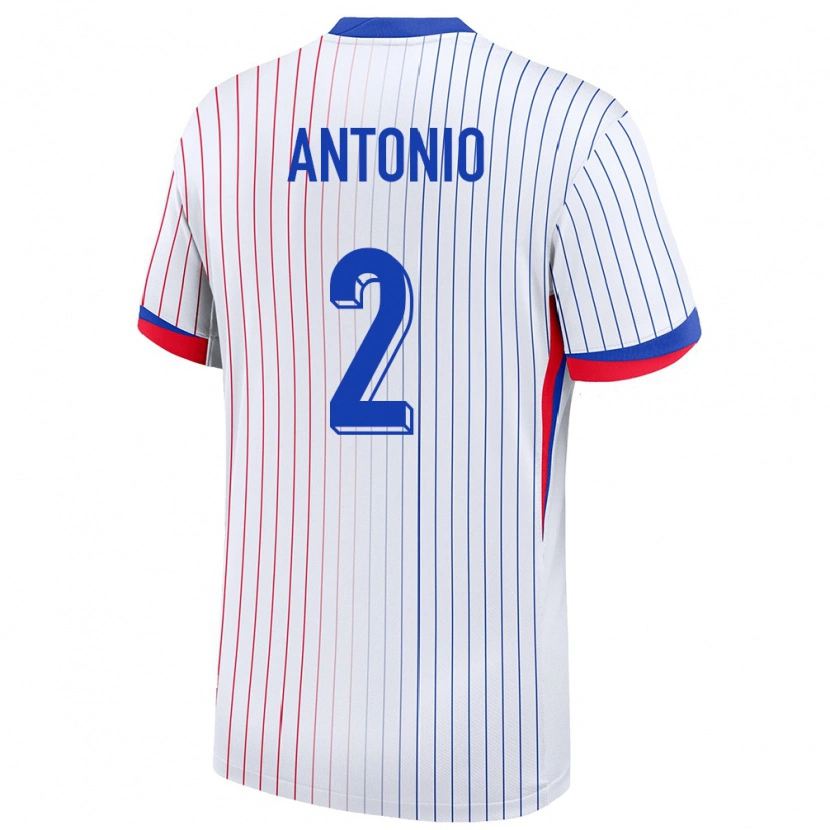 Danxen Enfant Maillot France Kyllian Antonio #2 Blanc Tenues Extérieur 24-26 T-Shirt