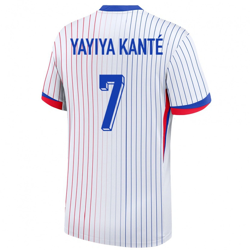 Danxen Enfant Maillot France Ibrahim Yayiya Kanté #7 Blanc Tenues Extérieur 24-26 T-Shirt